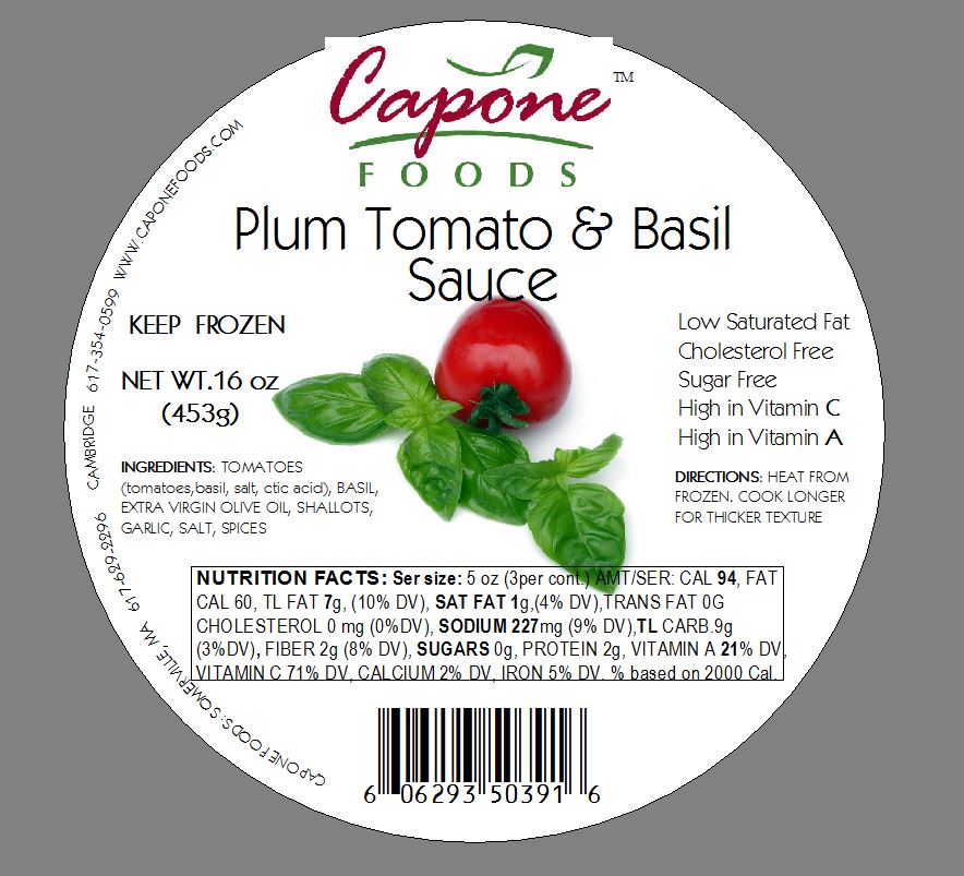 Sauce Plum Tomato Basil STORE PICK UP ONLY Capone Foods